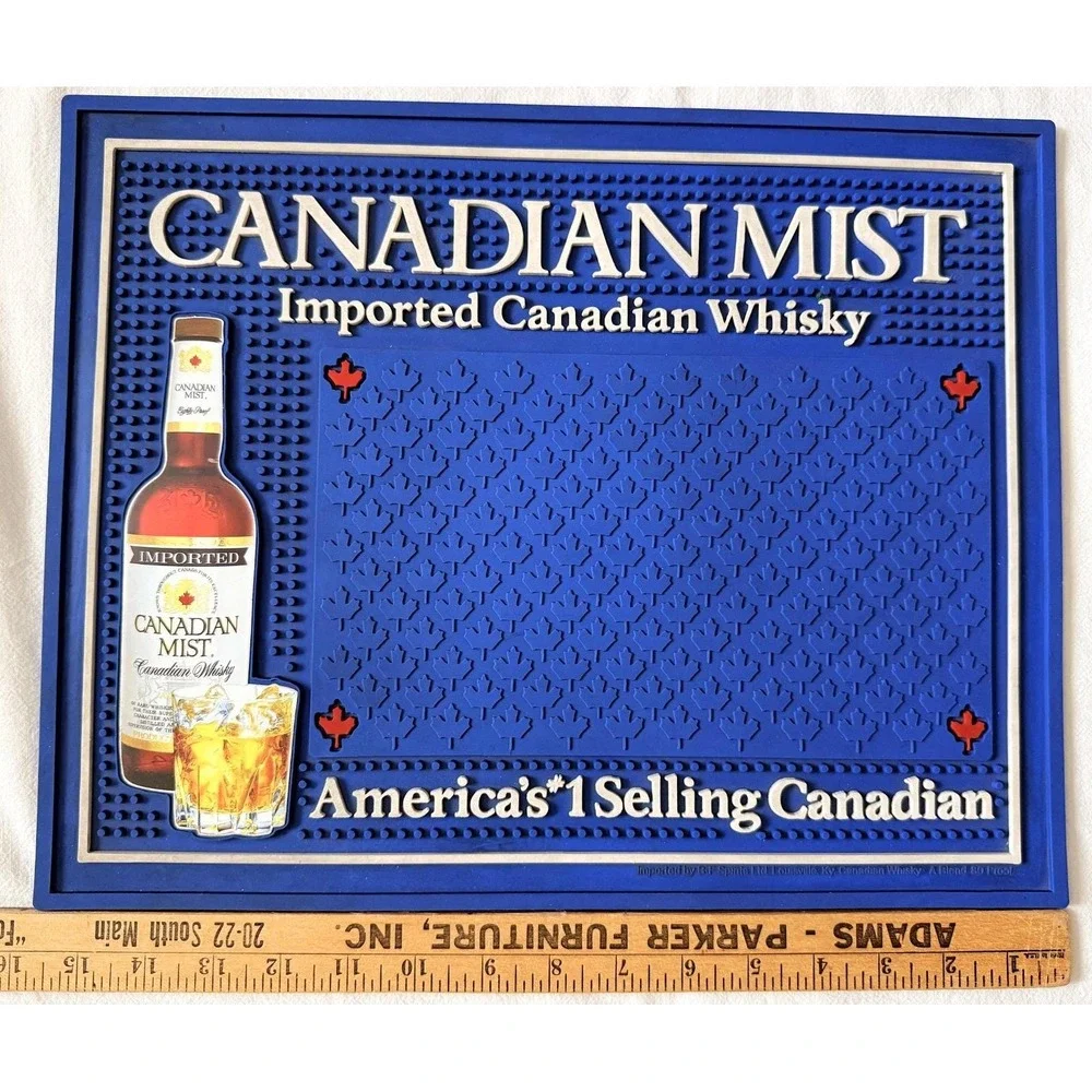 Vintage Canadian Mist Imported Canadian Whisky Large Rubber Bar Mat 12
